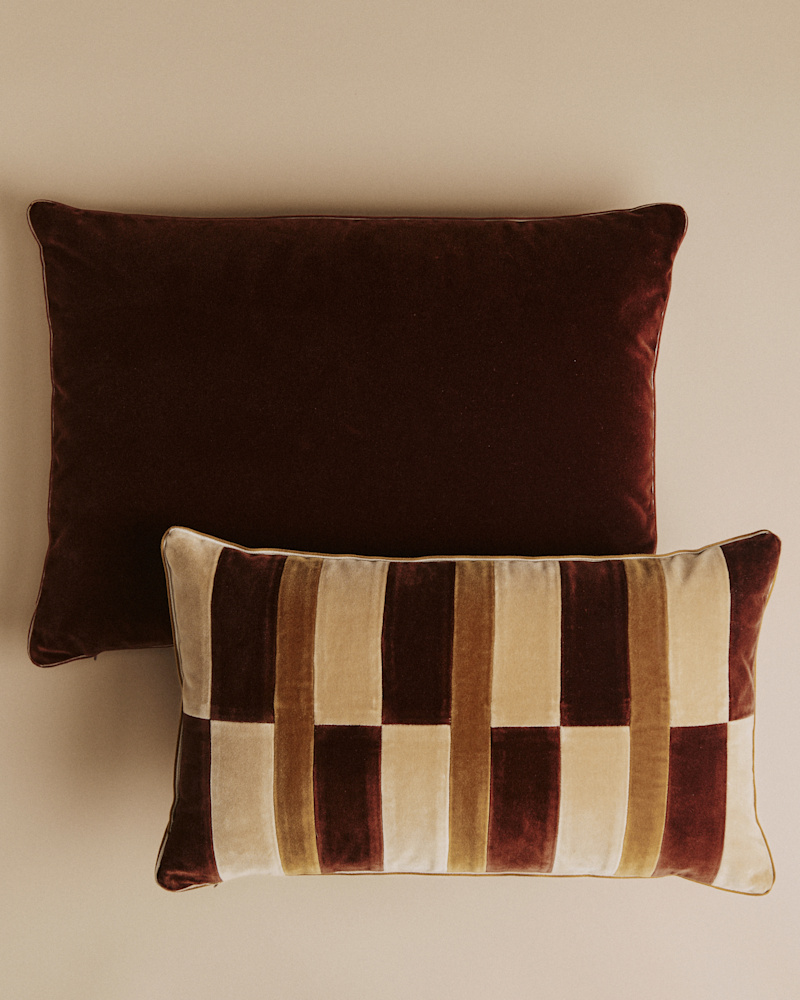 COUSSIN VELOURS PATCHWORK - PETIT MODÈLE