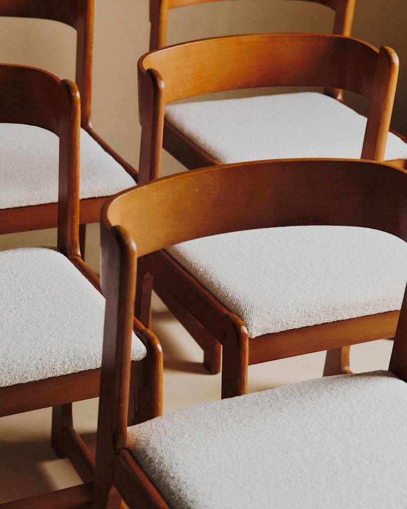 LOT DE 6 CHAISES TRAINEAU VINTAGE