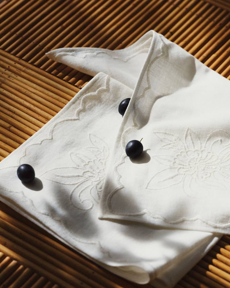 SET DE 2 SERVIETTES BRODÉES