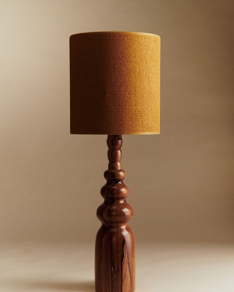 LAMPE EN BOIS SCULPTÉ VINTAGE