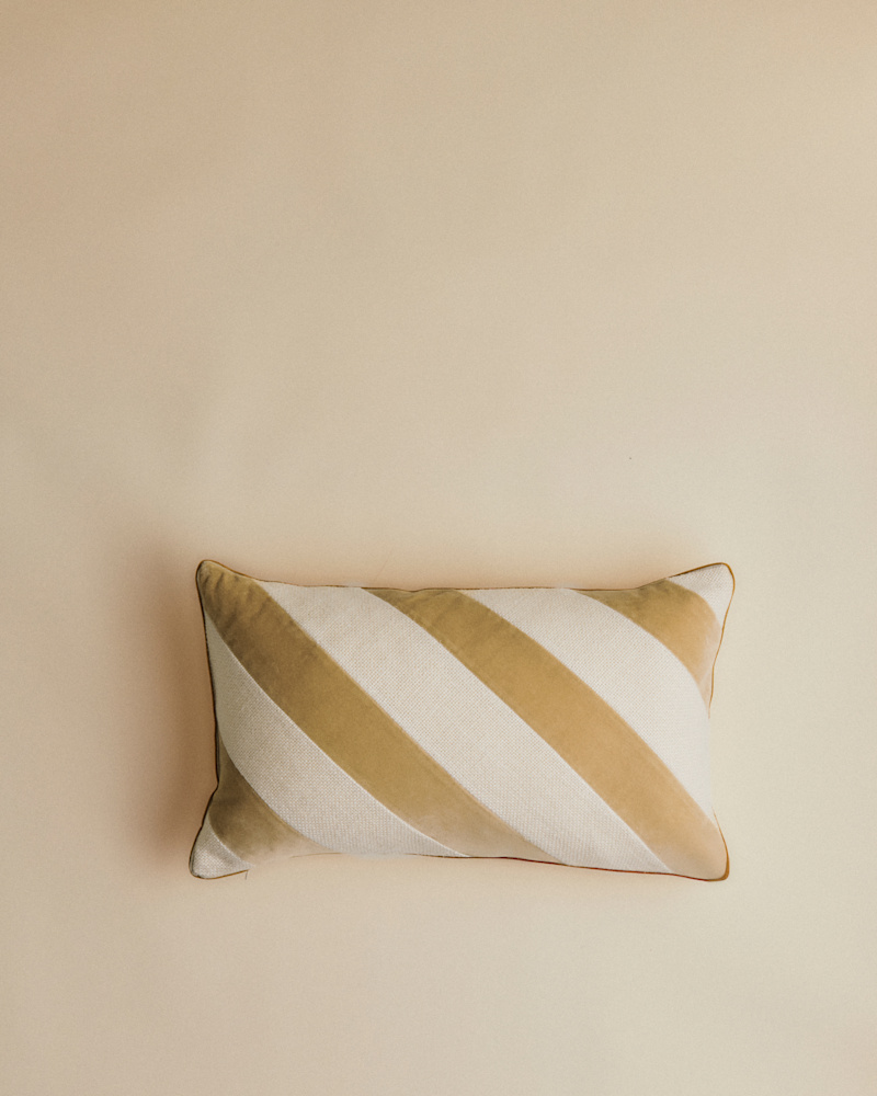 COUSSIN TOILE LIN ET VELOURS - PETIT MODÈLE