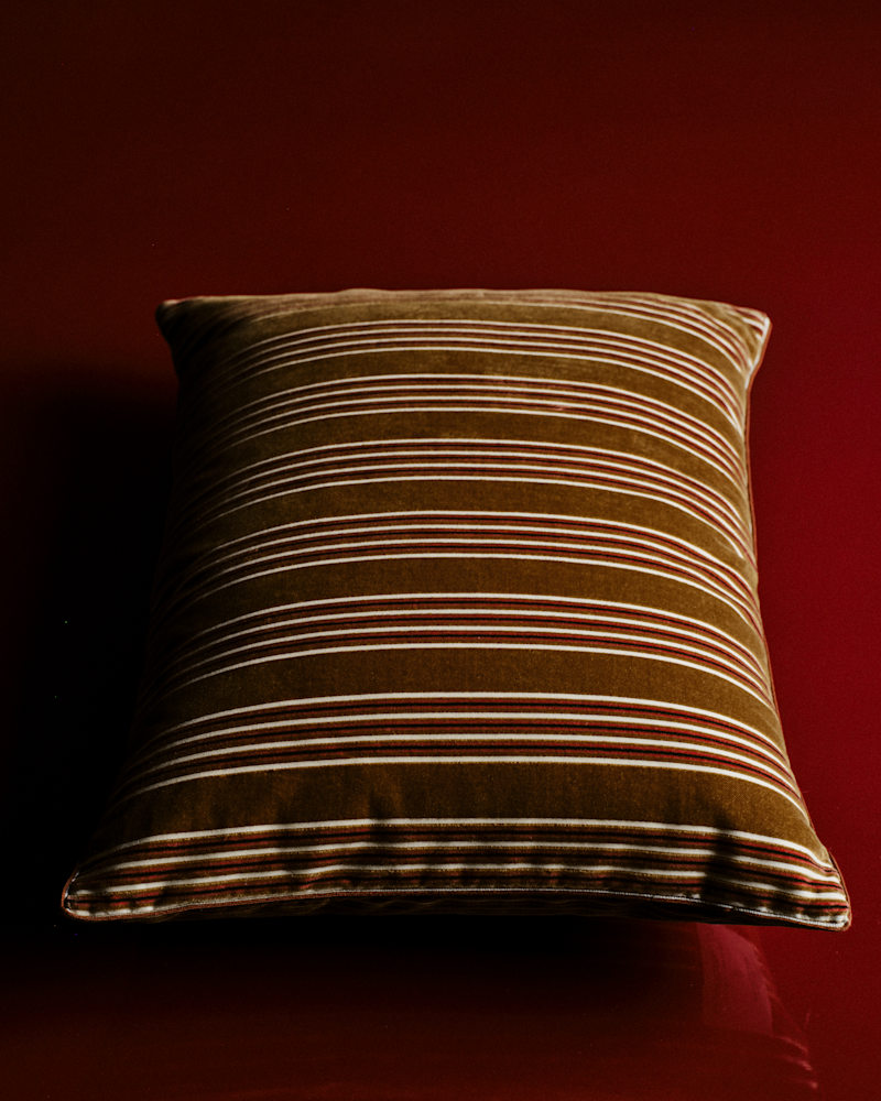 COUSSIN RAYURES VELOURS - GRAND MODÈLE