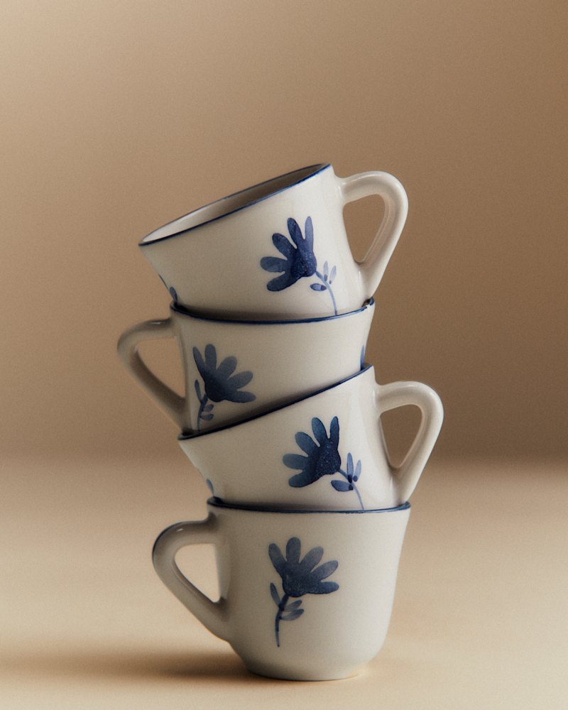 COFFRET DE 4 TASSES EXPRESSO - PETITE FLEUR