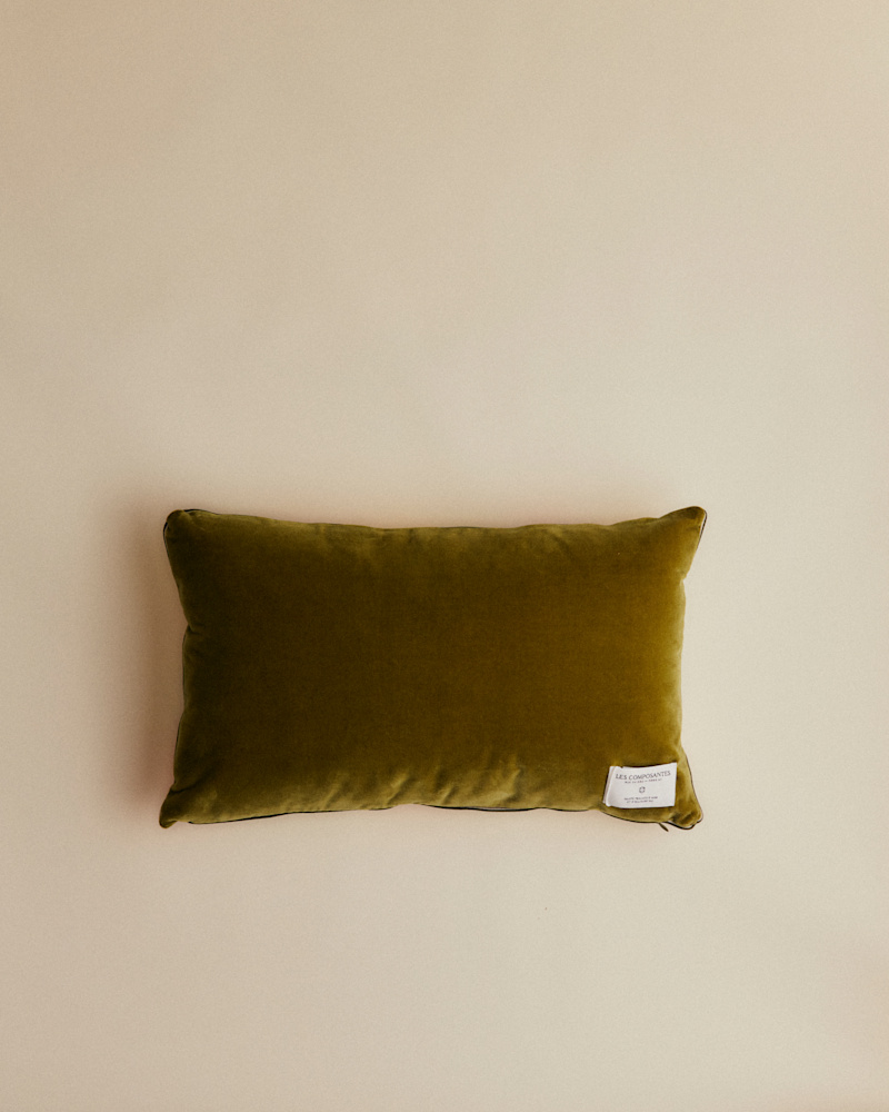 COUSSIN VINTAGE VELOURS VERT - PETIT MODÈLE