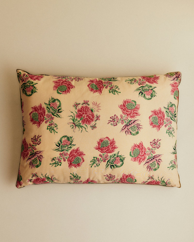 COUSSIN VINTAGE VELOURS CÉLADON FONCÉ - TRÈS GRAND MODÈLE
