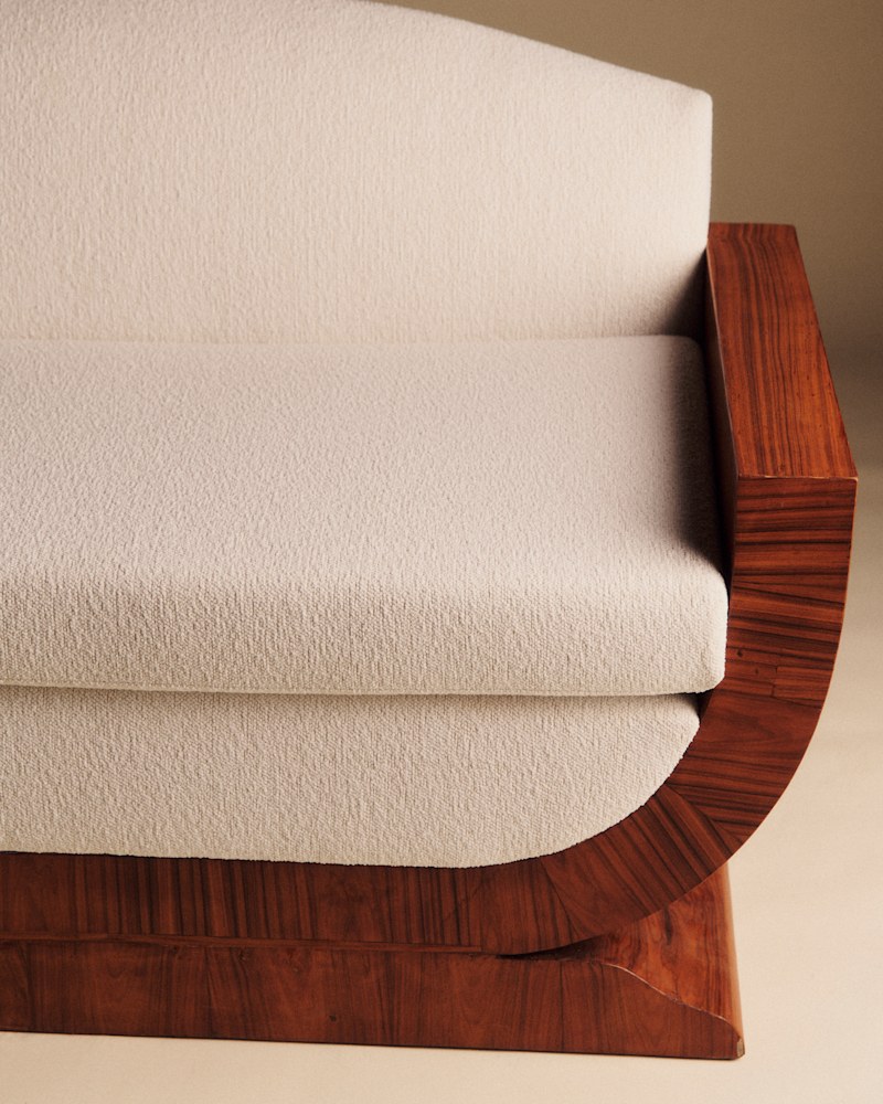 BANQUETTE EN PALISSANDRE ART DÉCO ANNÉES 30