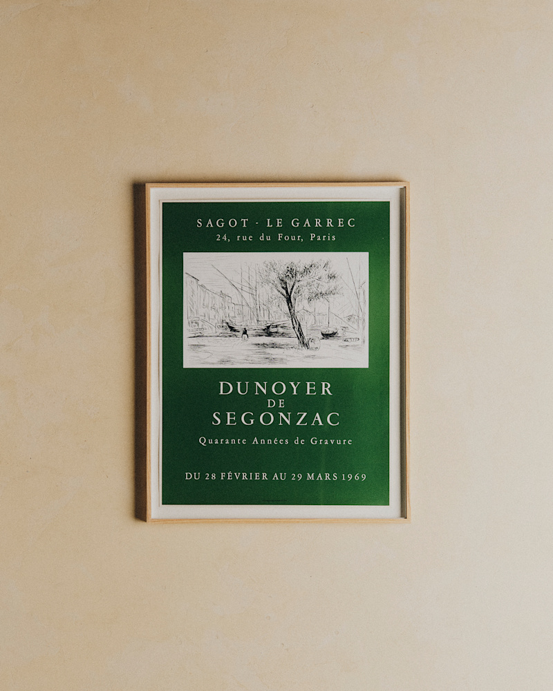 AFFICHE GALERIE SAGOT-LE GARREC, DUNOYER DE SEGONZAC, 1969
