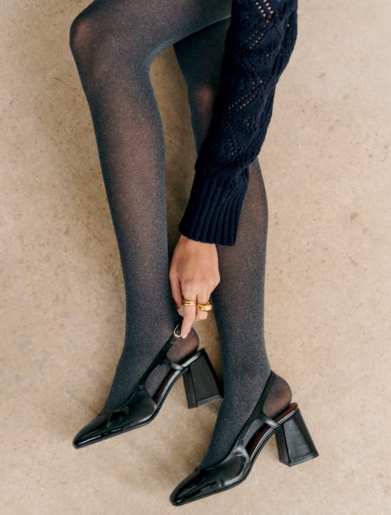 Tights - Black polka dots - Recycled polyamide - Sézane