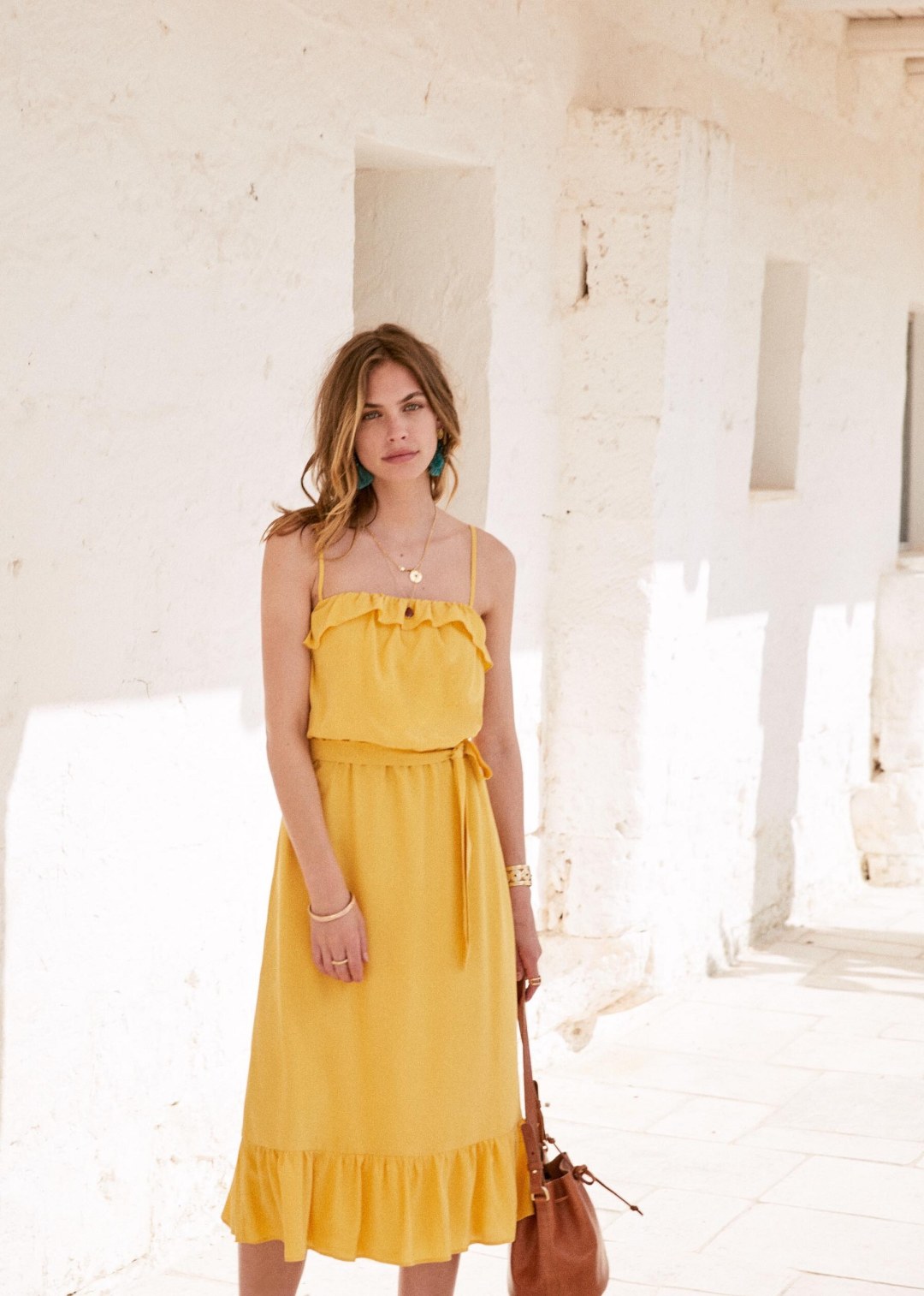 sezane yellow dress